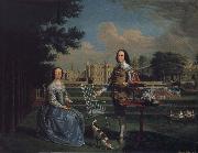 Edward Haytley Sir Roger and Lady Bradshaigh of Haigh Hall,Landscaskire oil